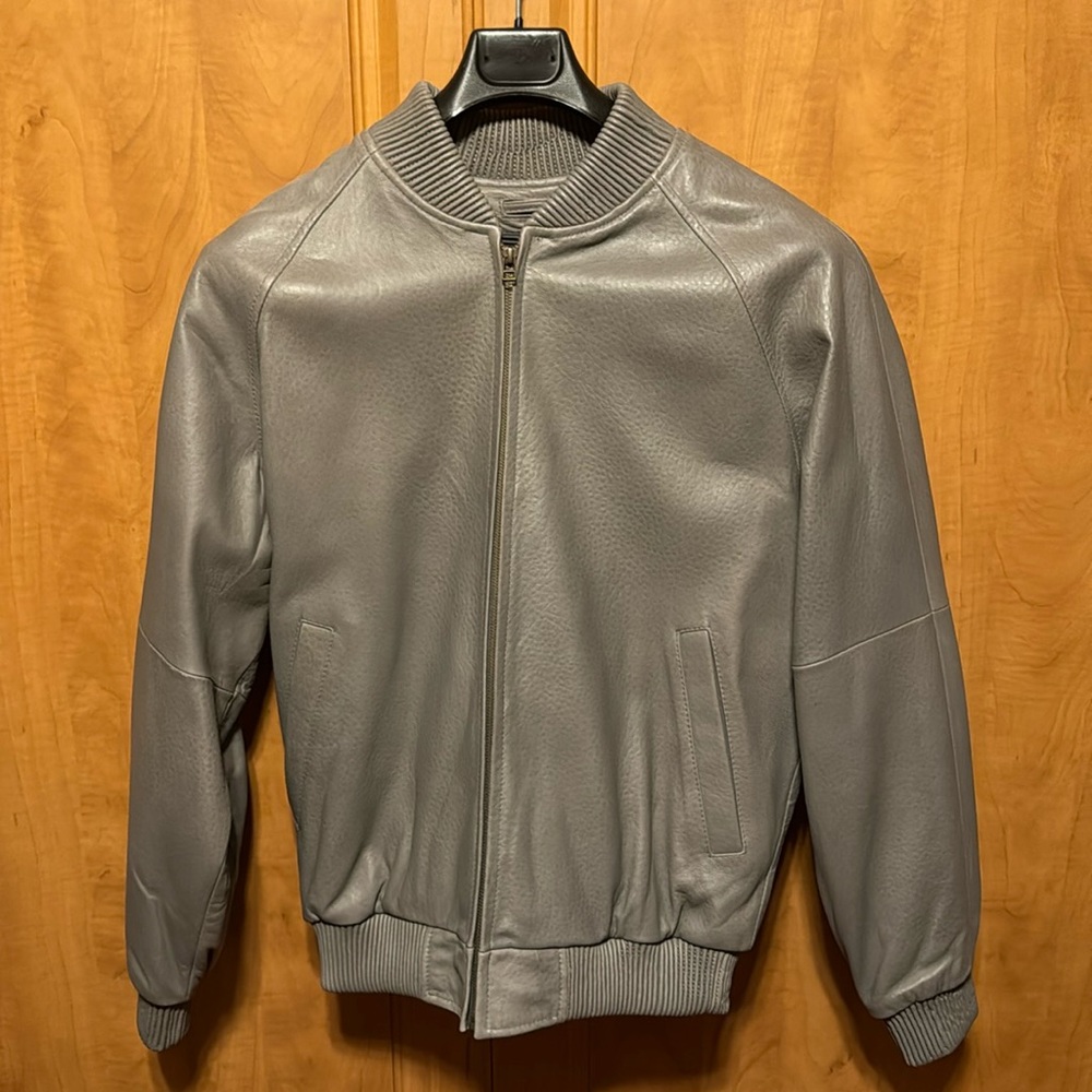 United Face - genuine leather bomber jacket - grey men’s medium